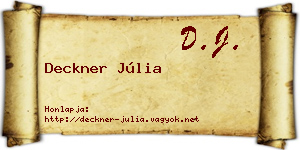 Deckner Júlia névjegykártya