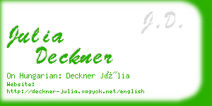 julia deckner business card